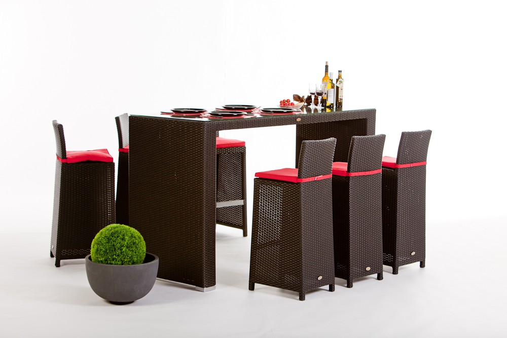 Rattan Gartenmöbel Rattan Bar VIP braun und schwarz