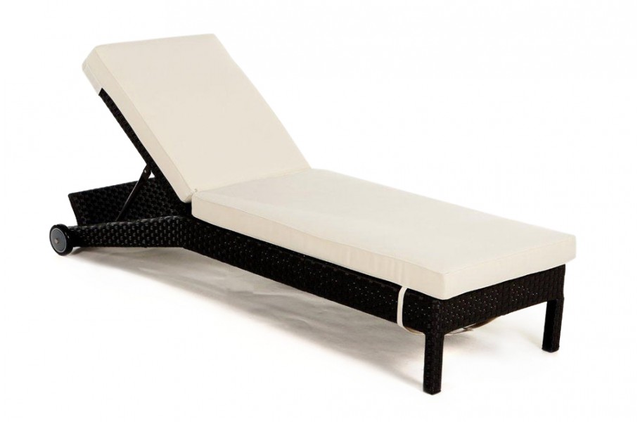 Gartenmöbel: Rattan Liege, Sonnenliege Adria Schwarz