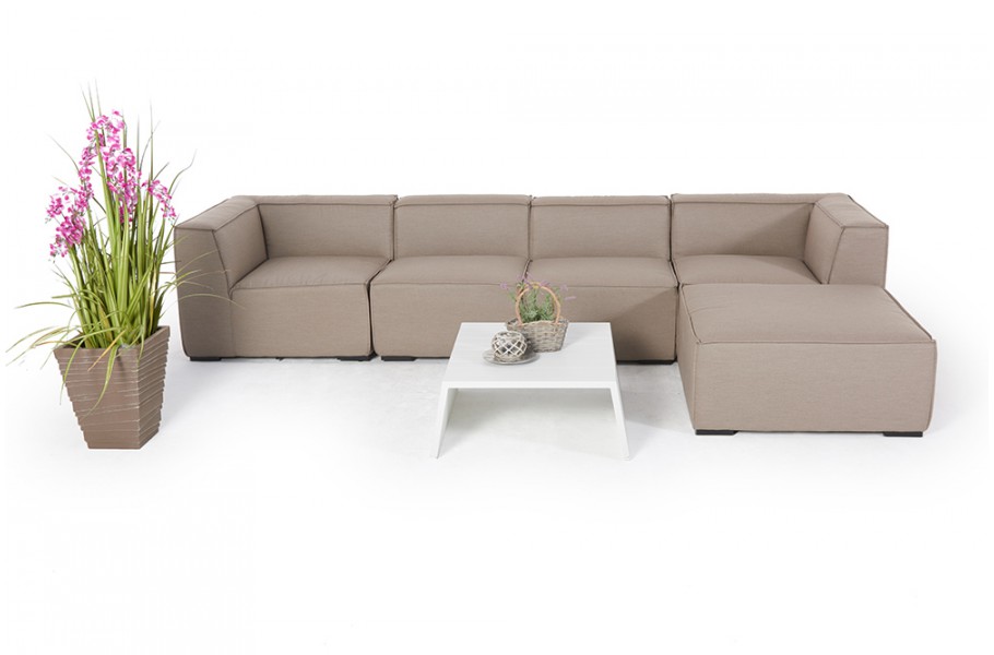 Allwetter Gartenlounge Eline sandbraun