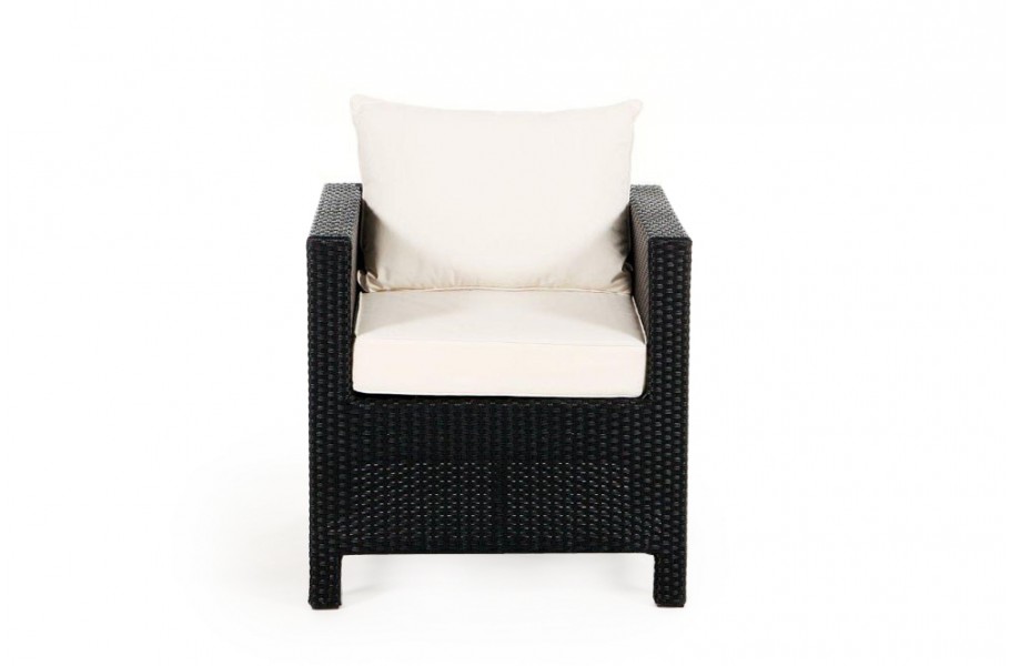 Rattanmöbel: Sessel zu Gartentisch Set Balcony schwarz