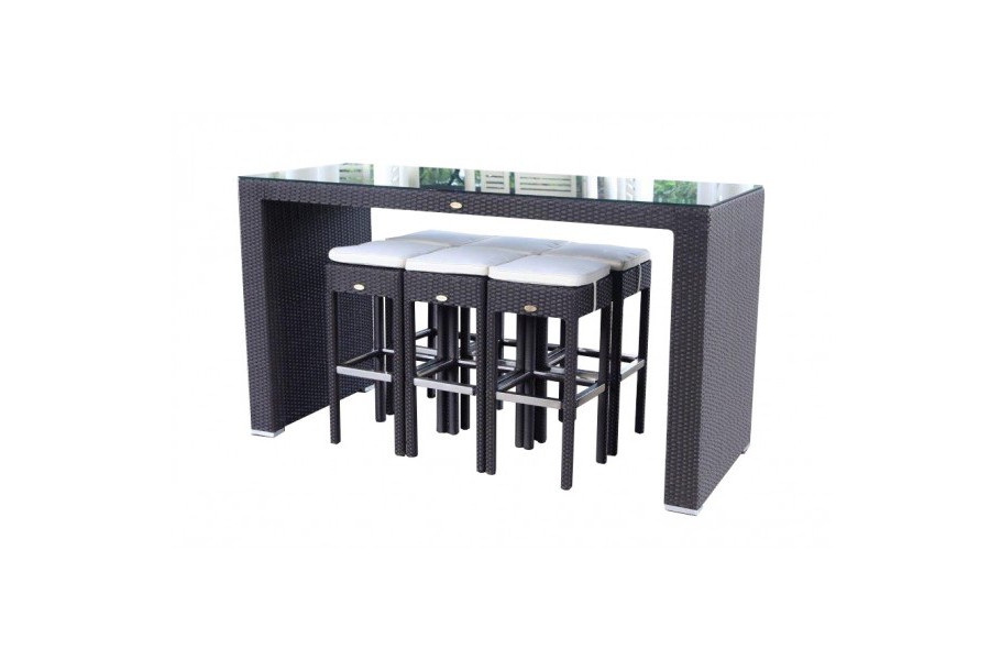 Rattan Gartenmöbel Bar Dining Braun