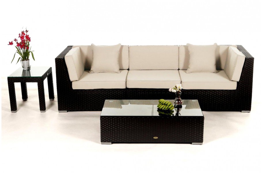 Bellaria Rattan Gartenmöbel Lounge Schwarz