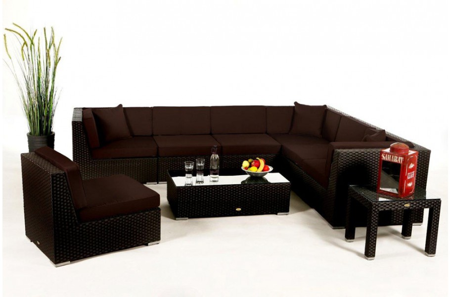Rattan Gartenmöbel: Überzugsset Braun für Bermuda Lounge