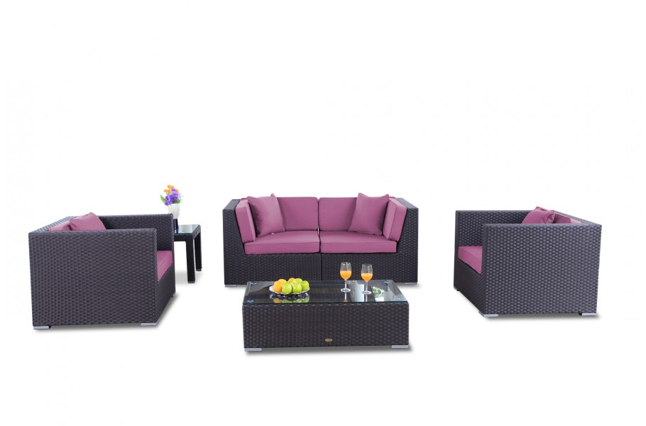 Bilbao Rattan Gartenmöbel, Überzug lila