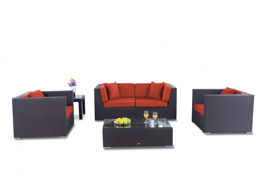 Bilbao Rattan Gartenmöbel, Überzug orange