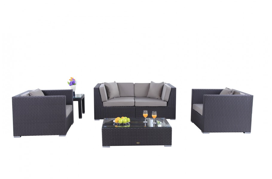 Rattan Gartenmöbel Lounge Bilbao Braun
