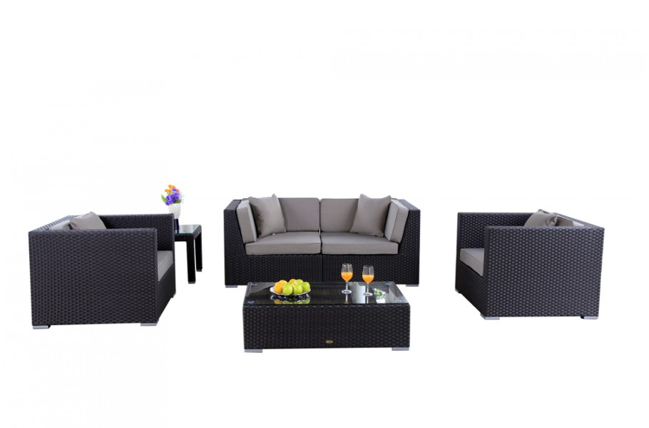 Bilbao Rattan Gartenmöbel Set Polsterbezug Sandbraun