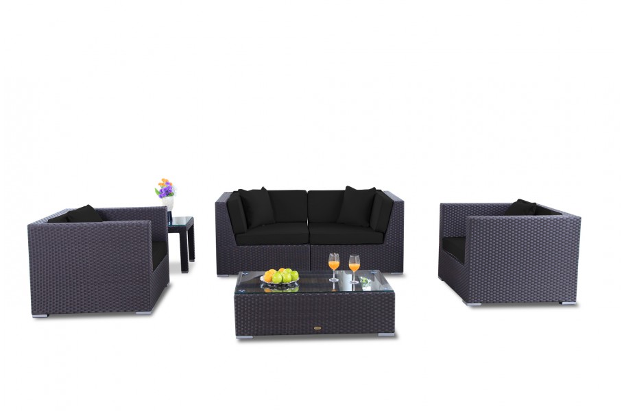 Bilbao Rattanmöbel Überzug schwarz