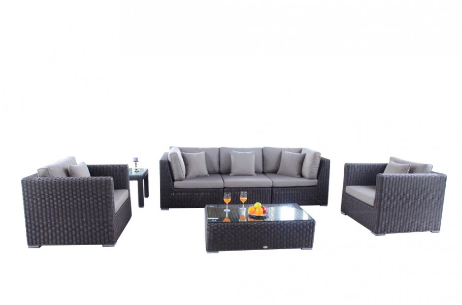 Rattan Gartenmöbel: Birmingham 3er Lounge Special Braun