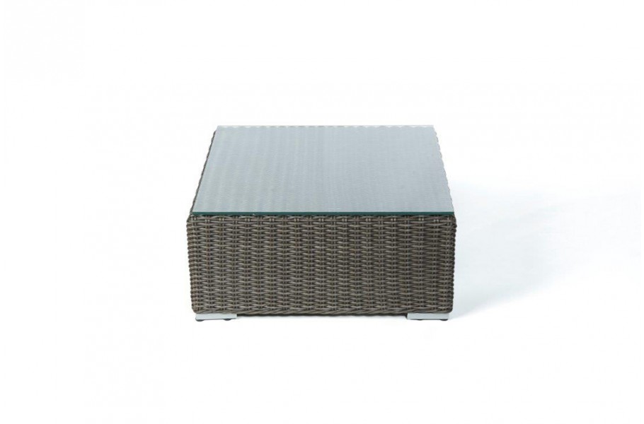 Rattan Gartenmoebel Birmingham Glasplatte für Fusshocker