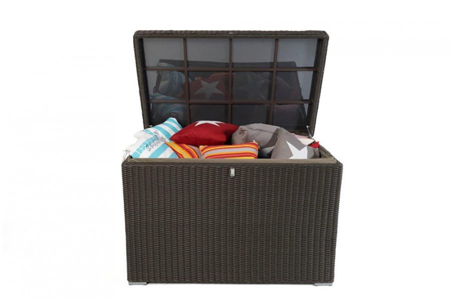 Rattan Gartenmöbel Birmingham Kissenbox Braun