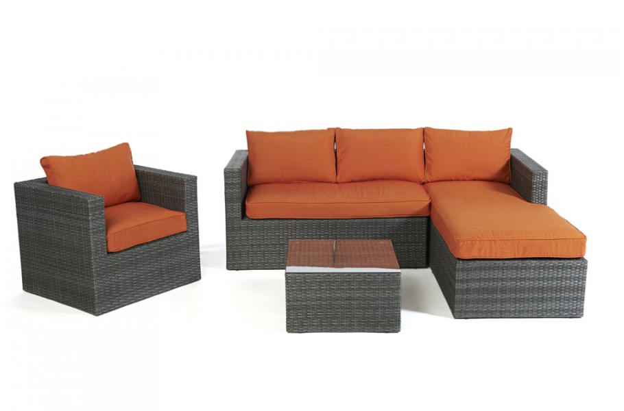 Rattan Lounge Brooklyn, Überzug Orange
