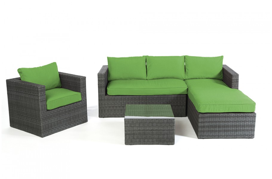 Rattan Lounge Brooklyn, Überzug Grün