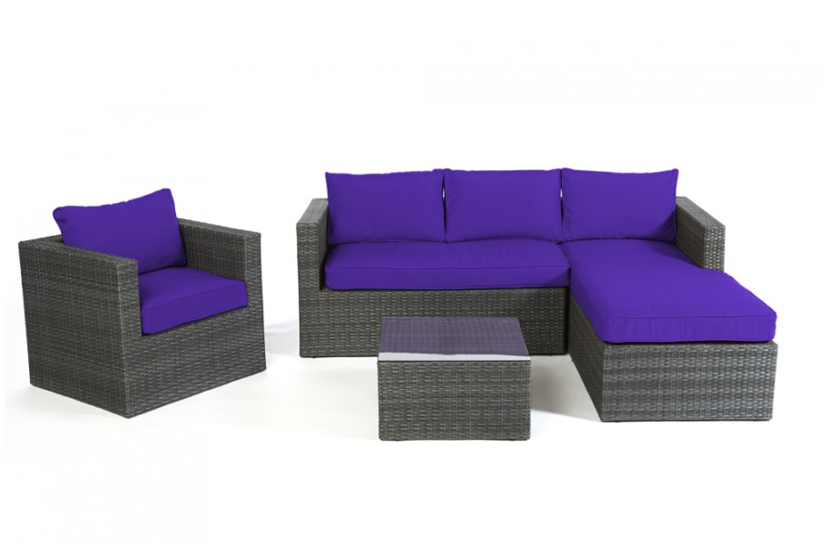 Rattan Lounge Brooklyn, Überzug Violett