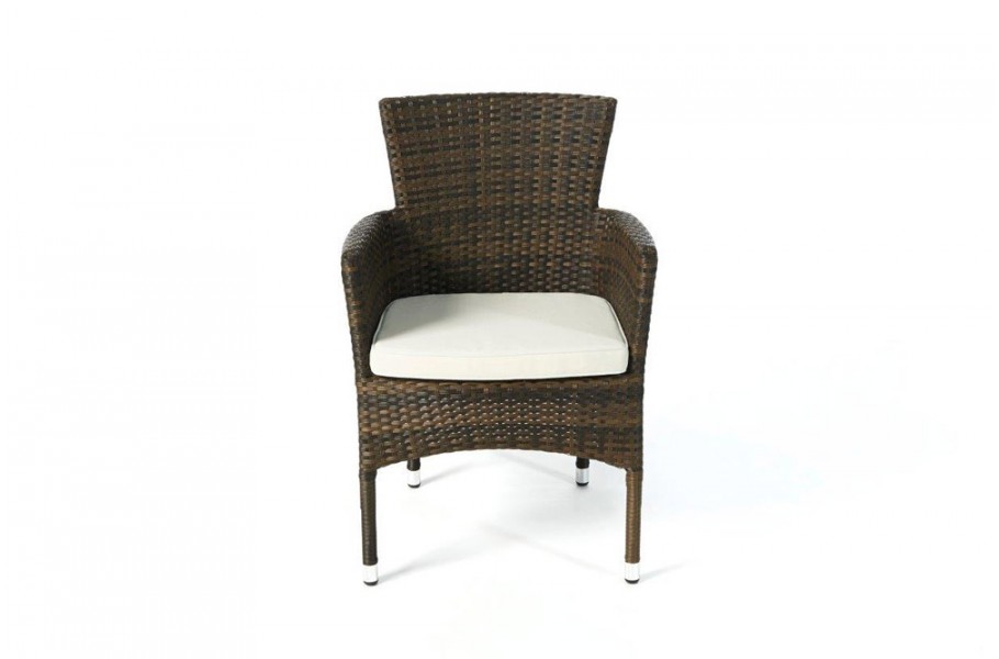 Rattan Stuhl California Polsterbezug Beige