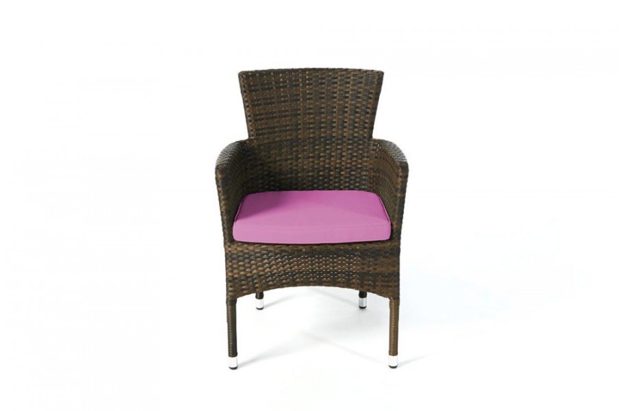 Rattan Stuhl California Polsterbezug Lila