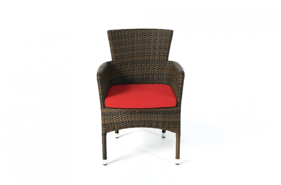Rattan Stuhl California Polsterbezug Rot