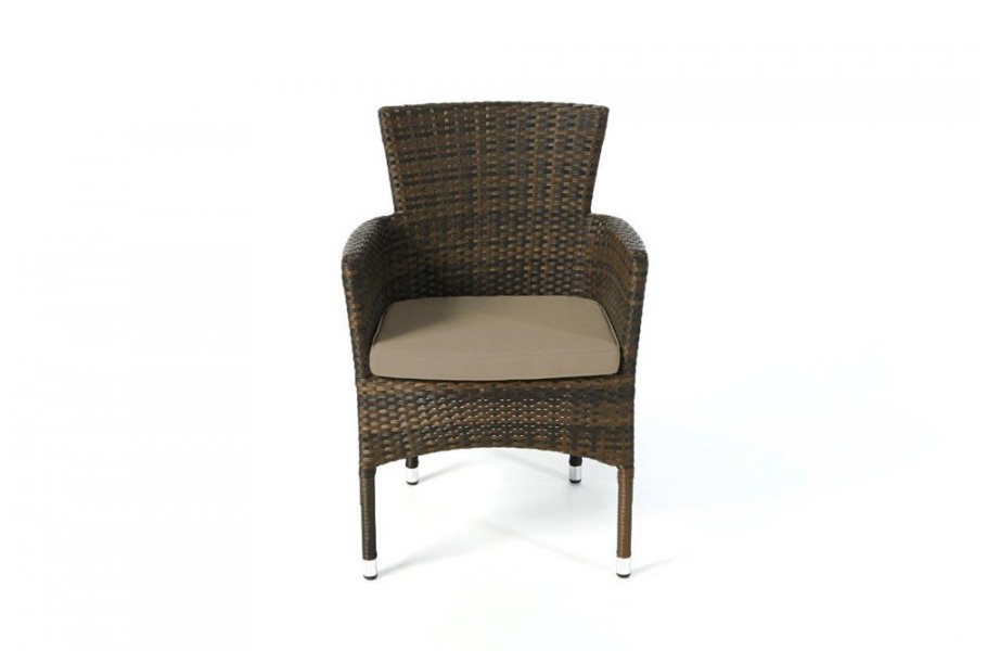 Rattan Stuhl California Polsterbezug Sandbraun