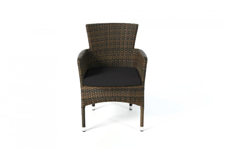 Rattan Stuhl California Polsterbezug Schwarz