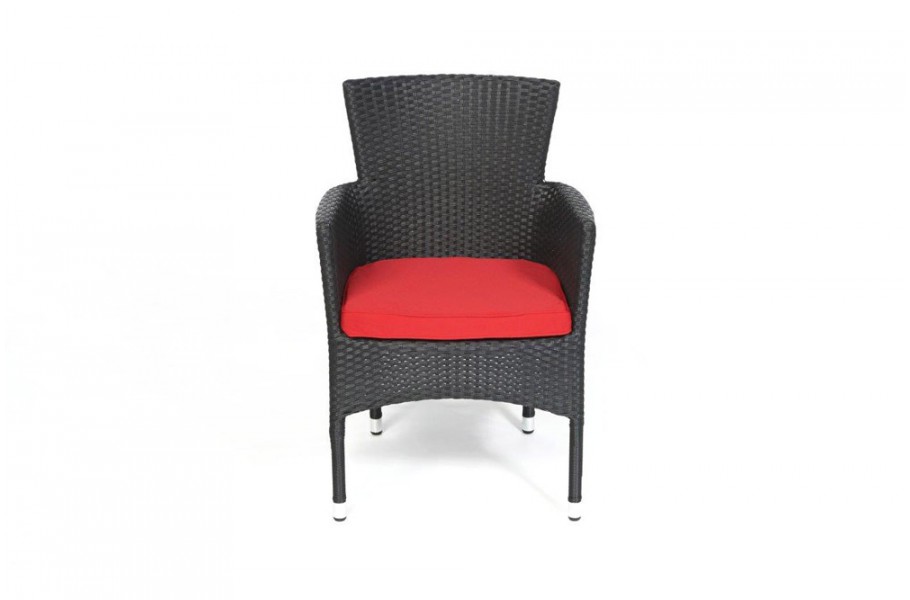 Rattan Stuhl California Polsterbezug Rot