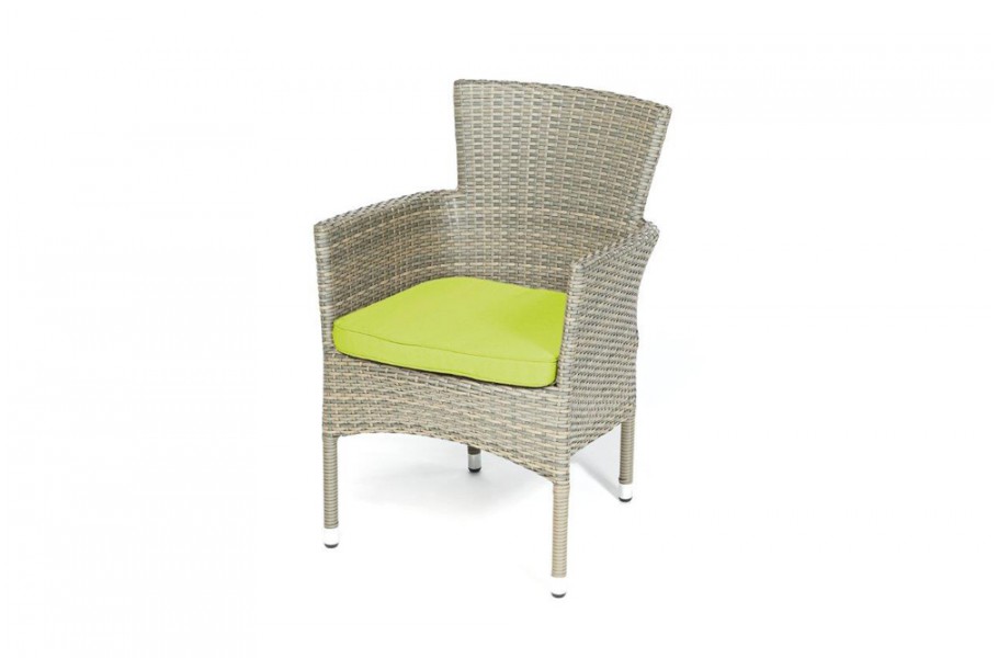 Rattan Stuhl California Dolphin Grey Polsterbezug Grün