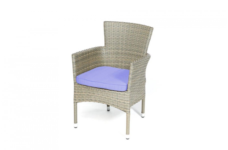 Rattan Stuhl California Dolphin Grey Polsterbezug Violett