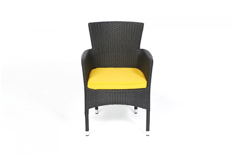 Rattan Stuhl California Polsterbezug Gelb