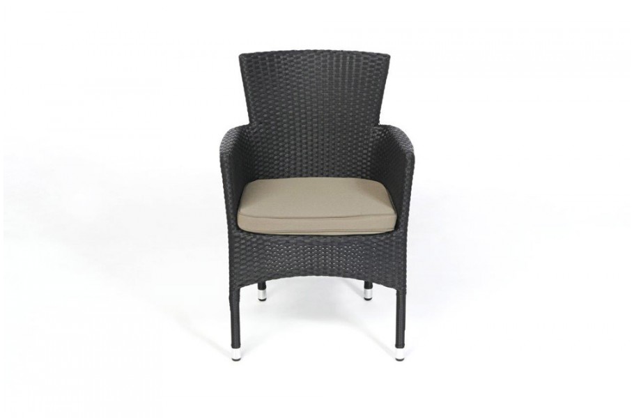 Rattan Stuhl California Polsterbezug Sandbraun