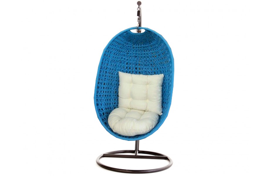 Rattan Gartenmöbel Hanging Chair Calimero blau