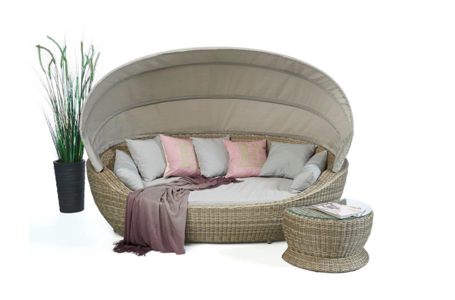 Rattan Sonnenliege Dreamland Salt & Pepper