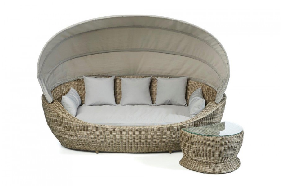 Bestelltisch für Rattan Sonnenliege Dreamland Salt & Pepper