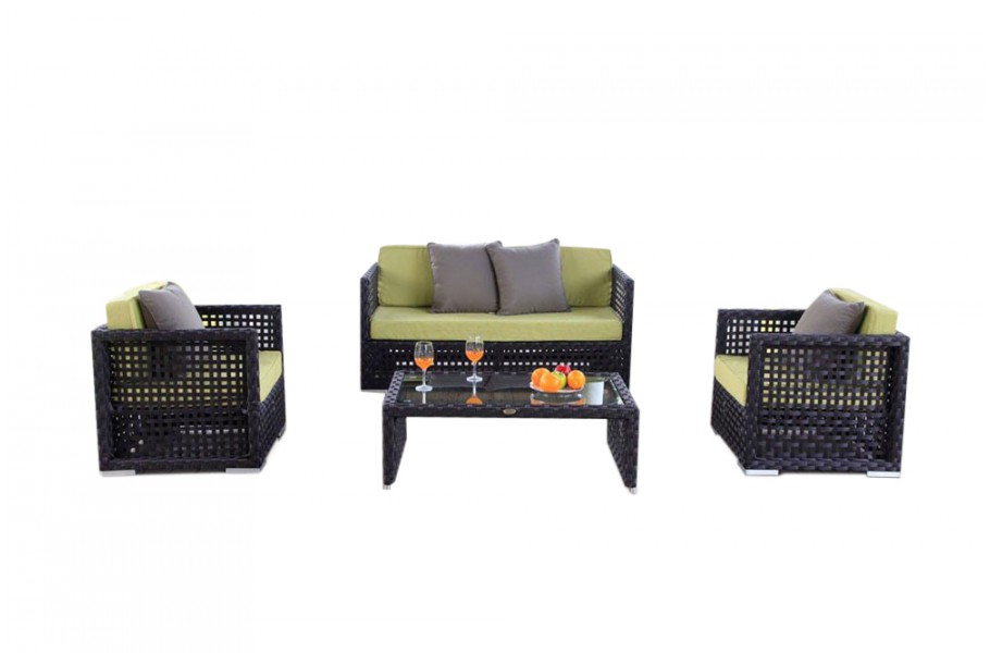 Rattan Gartenmöbel Morena Überzug Lime