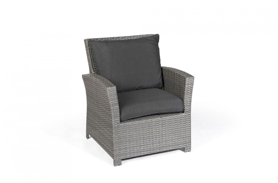 Ellis Rattan Lounge Dining Gartenmöbel Sessel mix grau