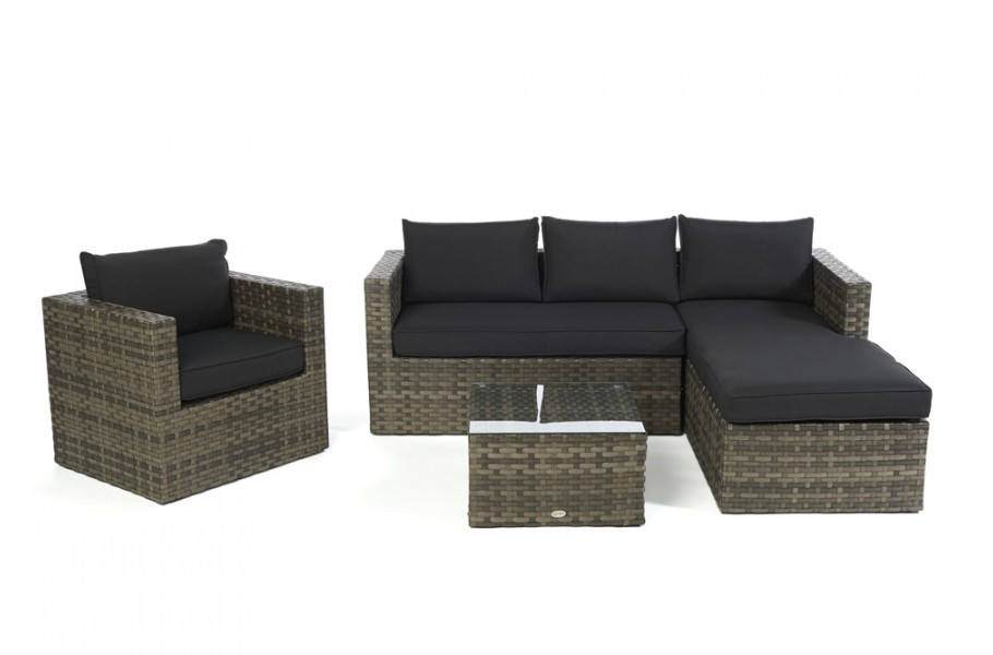 Rattanmöbel Brooklyn Polsterbezug Schwarz