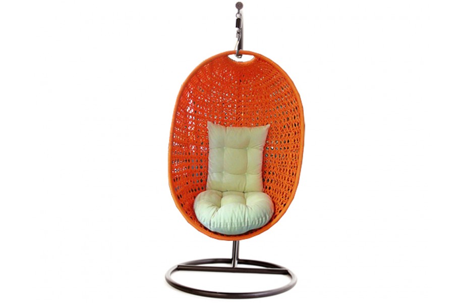 Rattan Gartenmöbel Hanging Chair Calimero orange