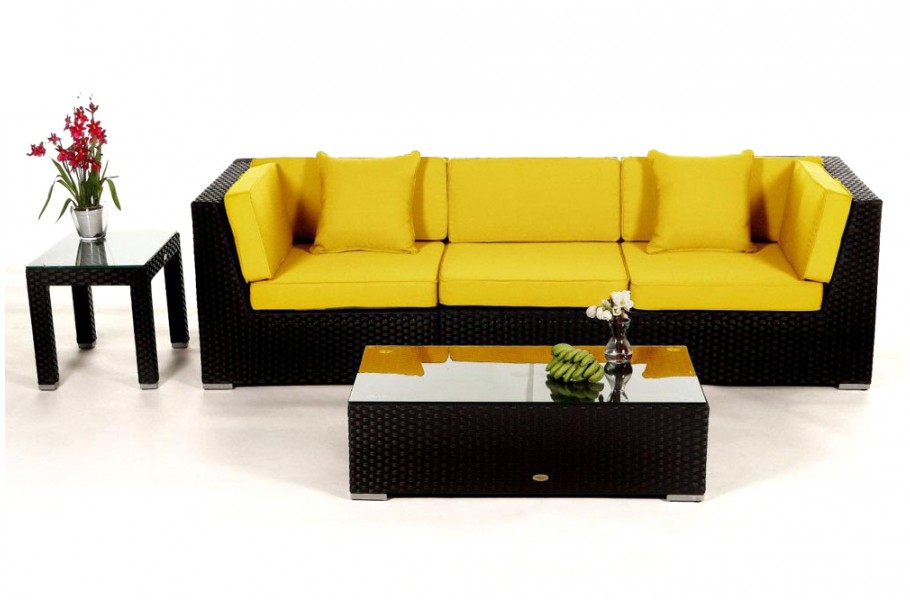 Rattan Gartenmöbel Bellaria Überzug Gelb
