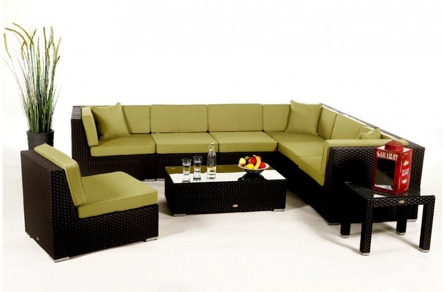 Überzugsset Lime für Bermuda Rattan Gartenmöbel
