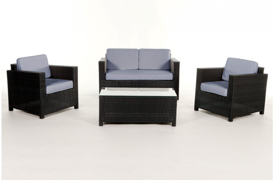 Rattan Gartenmöbel: Überzugsset Blau für Luxury Lounge
