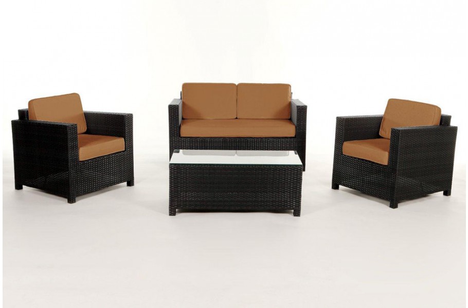 Rattan Gartenmöbel: Überzugsset Caramel für Luxury Lounge