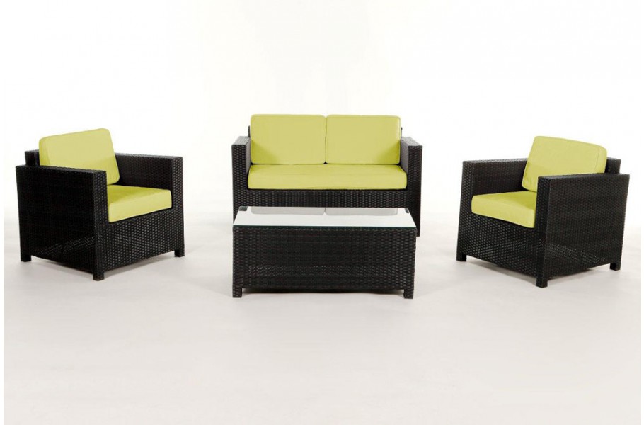 Rattan Gartenmöbel: Überzugsset Grün für Luxury Lounge