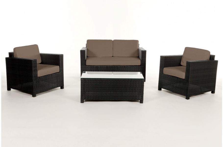 Rattan Gartenmöbel: Überzugsset Sandbraun für Luxury Lounge