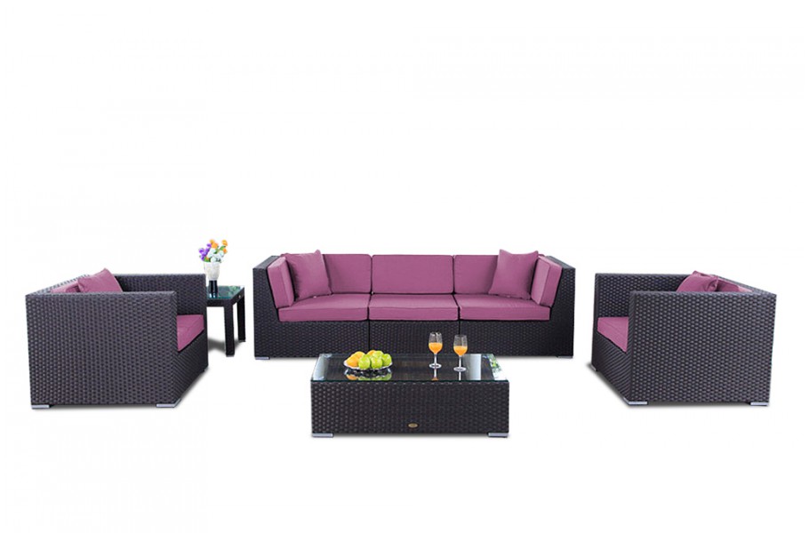 Gartenmöbel Cabana Lounge Überzug Set Lila