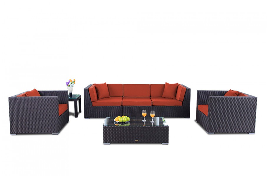 Gartenmöbel Cabana Lounge Überzug Set Orange