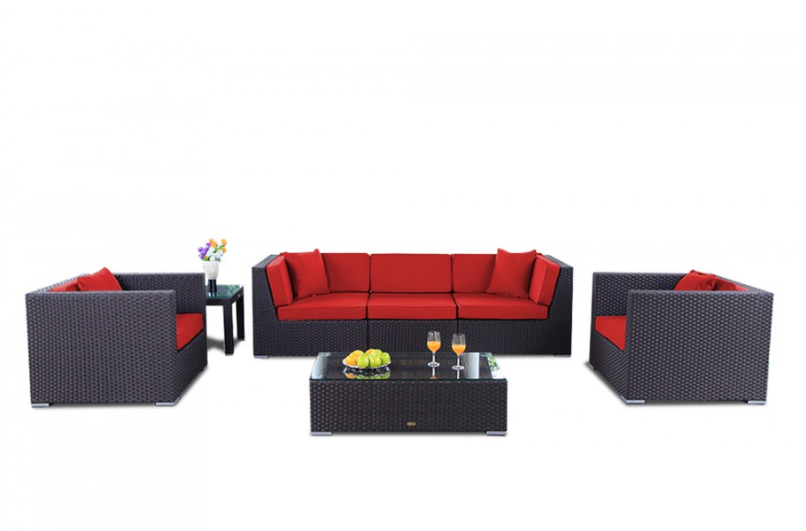 Gartenmöbel Cabana Lounge Überzug Set Rot
