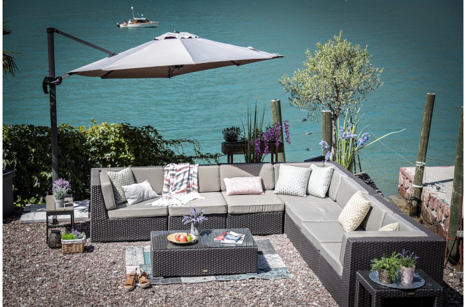 Gartenmoebel Lounge Sitzpolster sandbraun