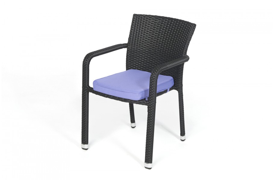 Gartenmoebel: Rattan Stuhl Orlando Polsterbezug Violett