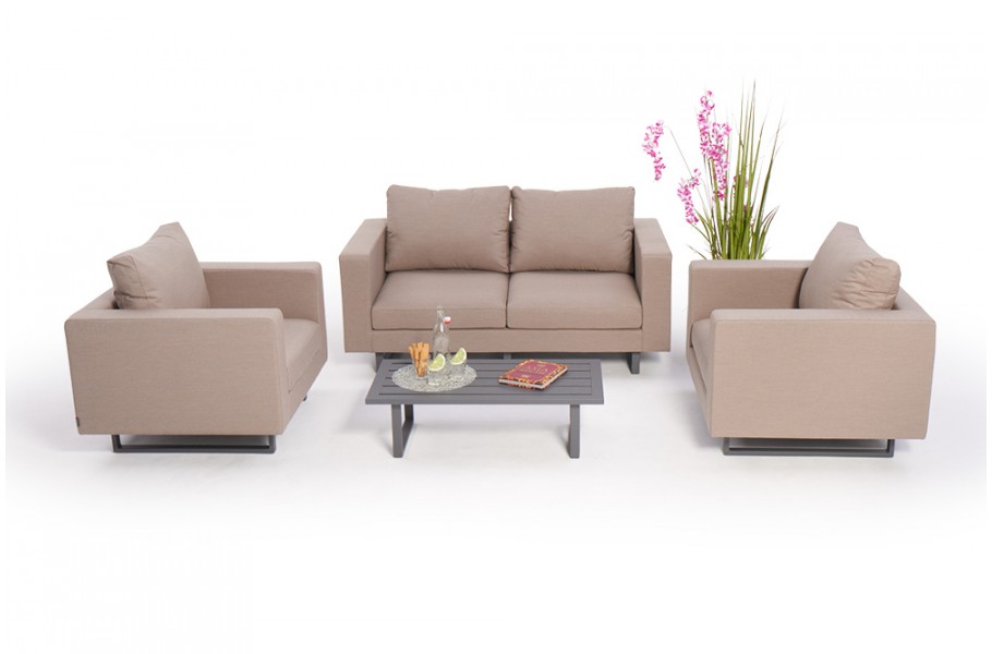 gartensofa jersey sandbraun mit tisch