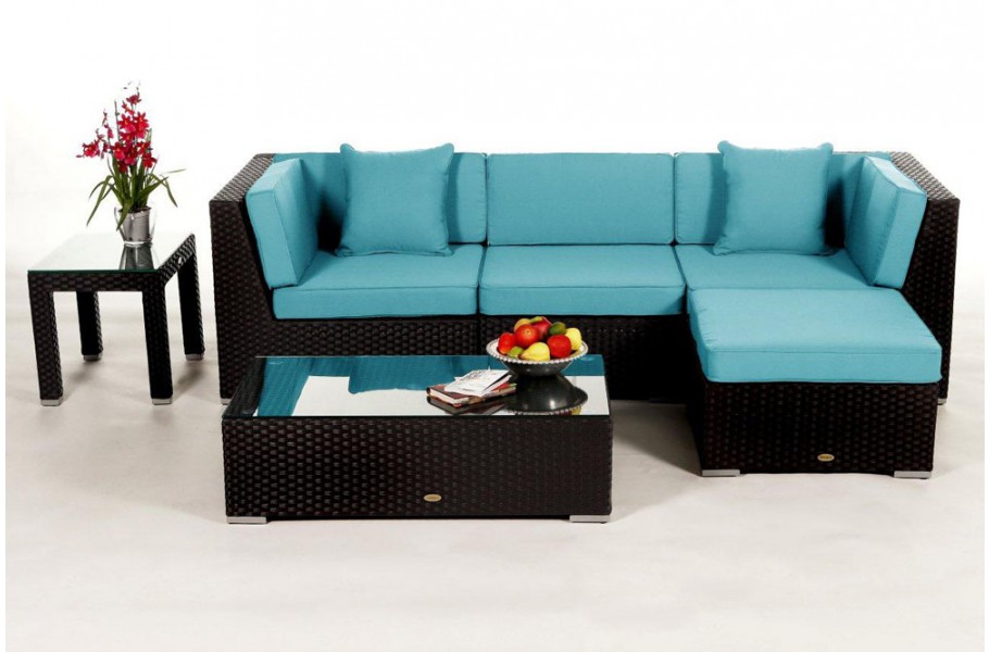Leonardo Rattan Gartenmöbel: Überzugsset Aqua
