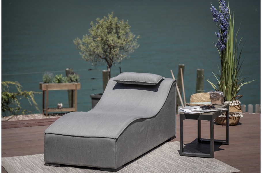 Liegestuhl Sunbrella Stoff grau