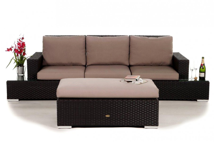 Gartenmöbel aus Rattan: Luna Lounge - Überzug Sandbraun